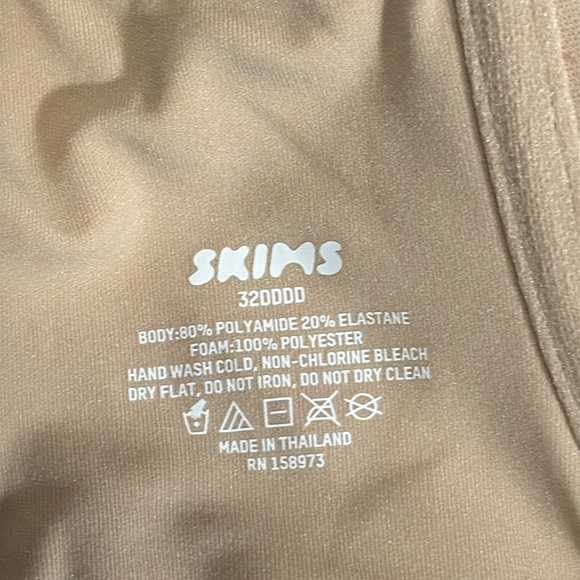 New Skims T-shirt Demi bra 32 DDDD Women's Cream Bra mica color - Picture 3 of 6
